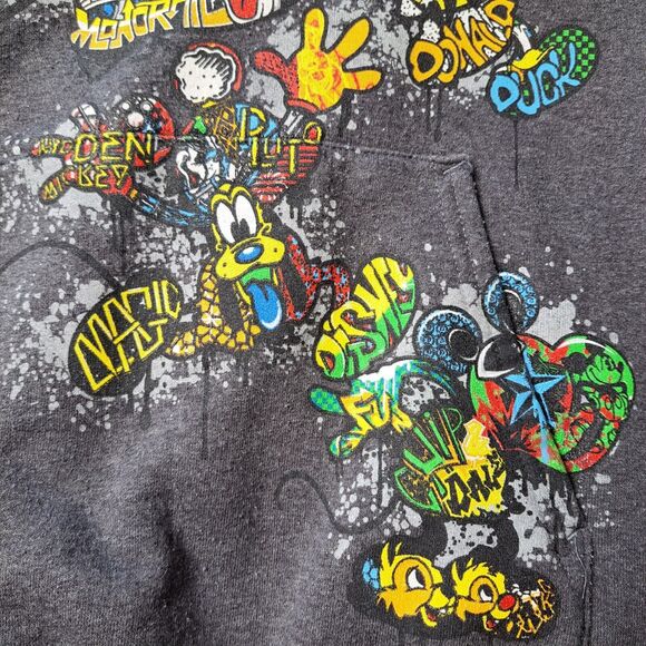 Walt Disney World Hoodie PULLOVER Mens SIZE M Grey HUGE GRAPHIC MICKEY MOUSE - Picture 10 of 10